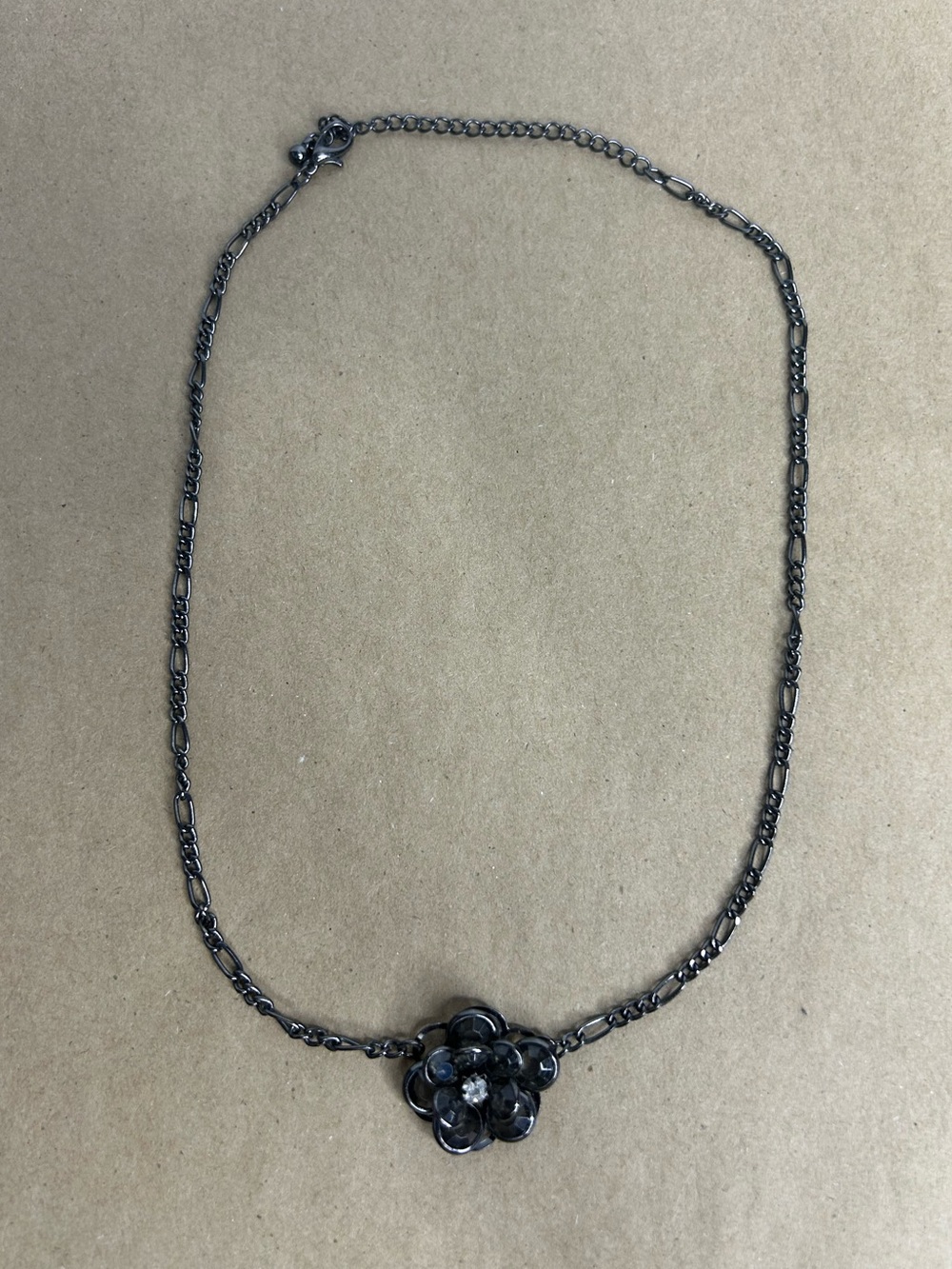 5 for $25🔥Gunmetal Black Chain Flower Necklace
